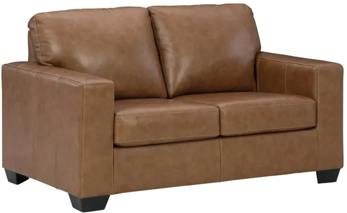 BOLSENA CARAMEL LEATHER LOVESEAT