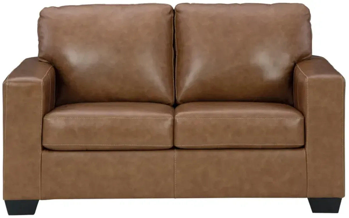 BOLSENA CARAMEL LEATHER LOVESEAT