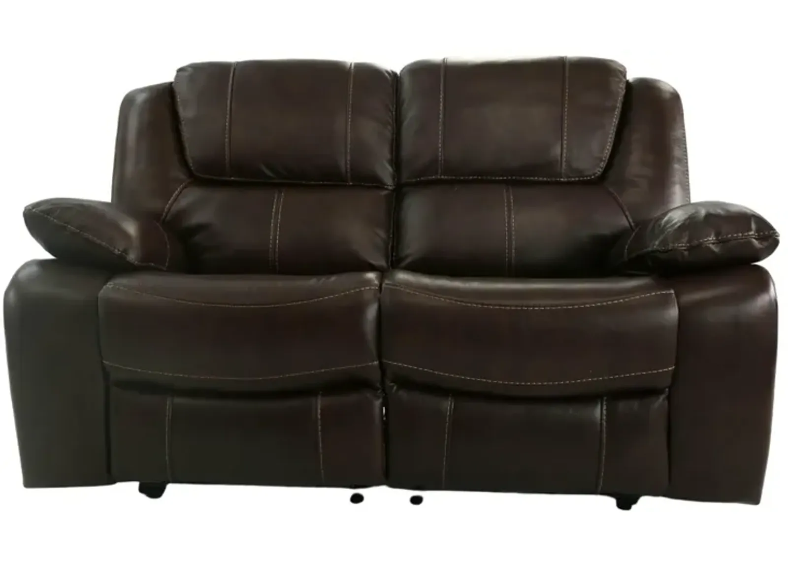 EASTON TOBACCO LEATHER RECLINING LOVESEAT