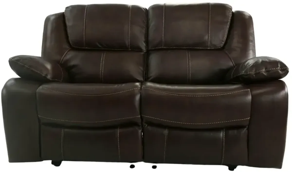 EASTON TOBACCO LEATHER RECLINING LOVESEAT