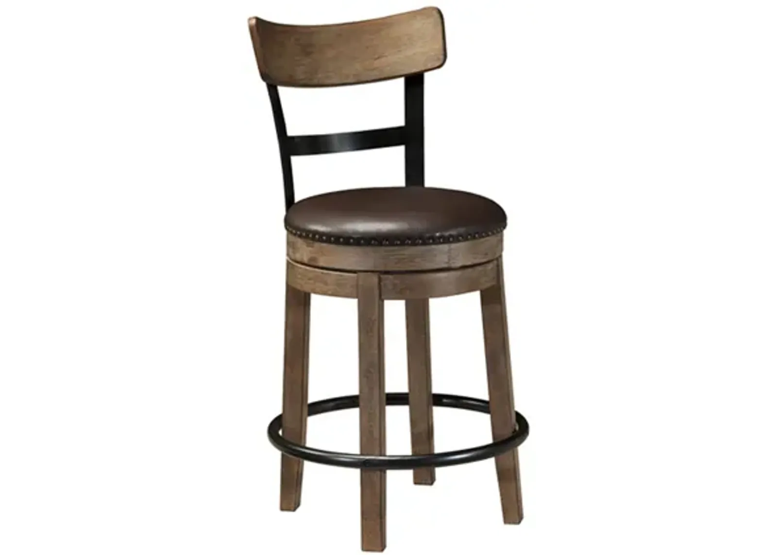 PINNADEL 24" UPHOLSTERED SWIVEL BARSTOOL