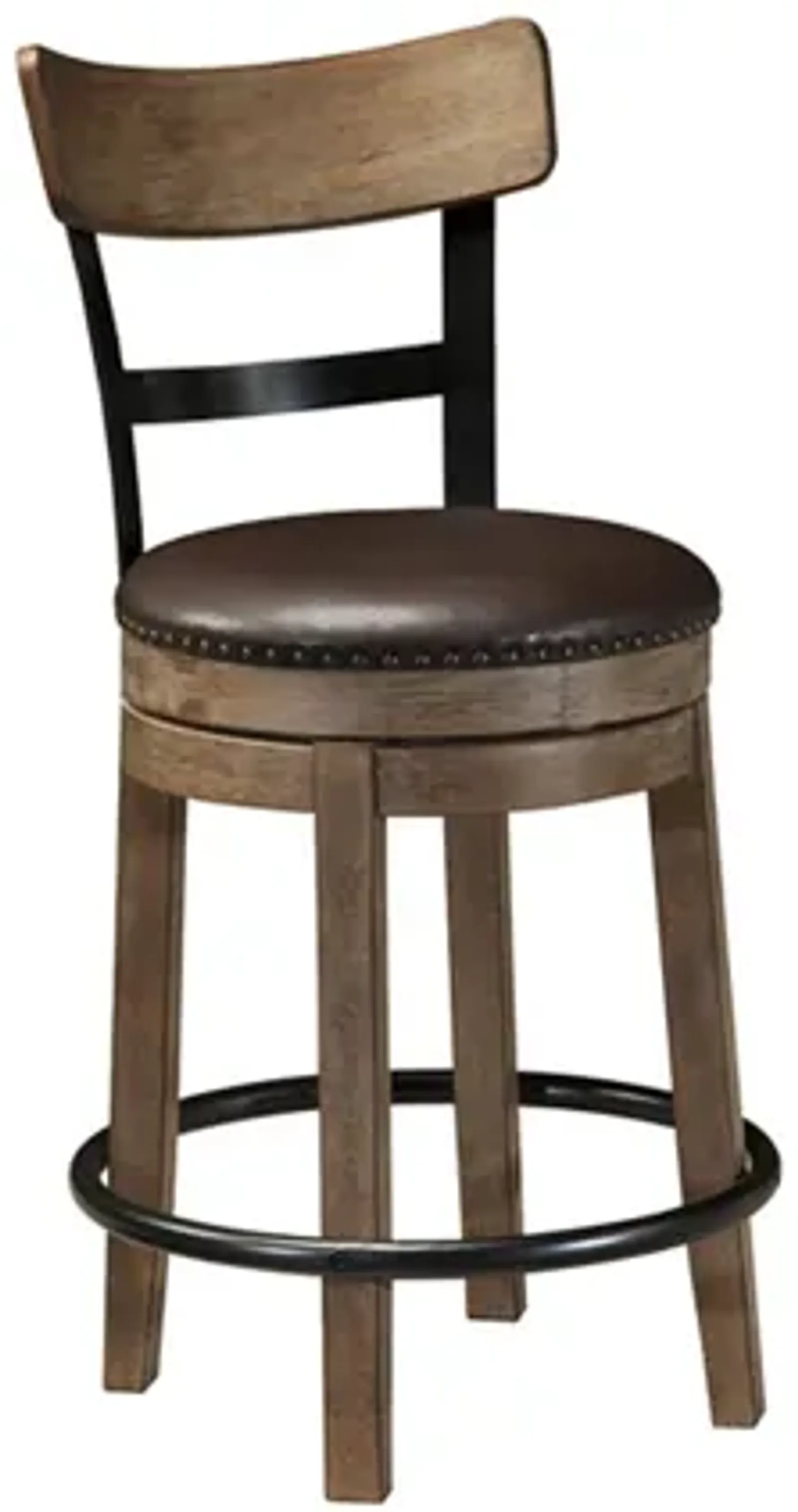 PINNADEL 24" UPHOLSTERED SWIVEL BARSTOOL