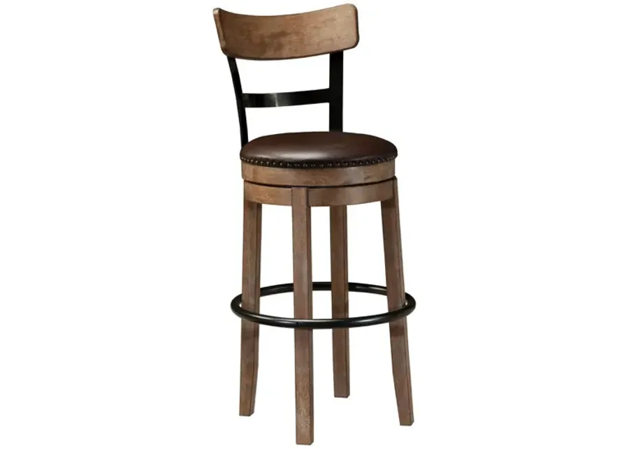 PINNADEL 30" UPHOLSTERED SWIVEL BARSTOOL