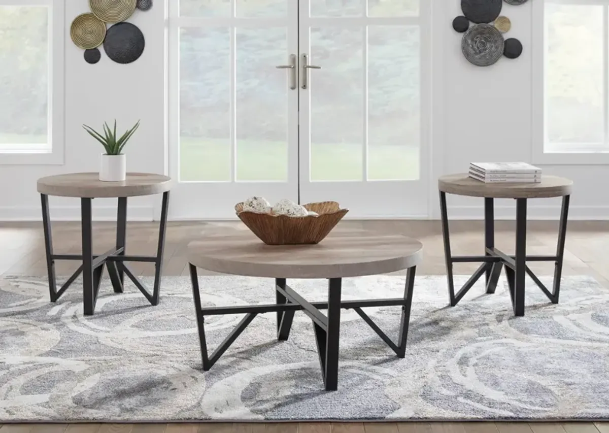 DEANLEE 3 PIECE OCCASIONAL TABLE SET