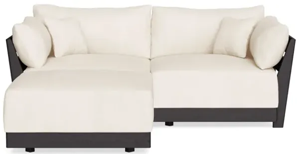 Modular Bondi Black 2-Seater Sectional in Powder | Memory Foam Blend