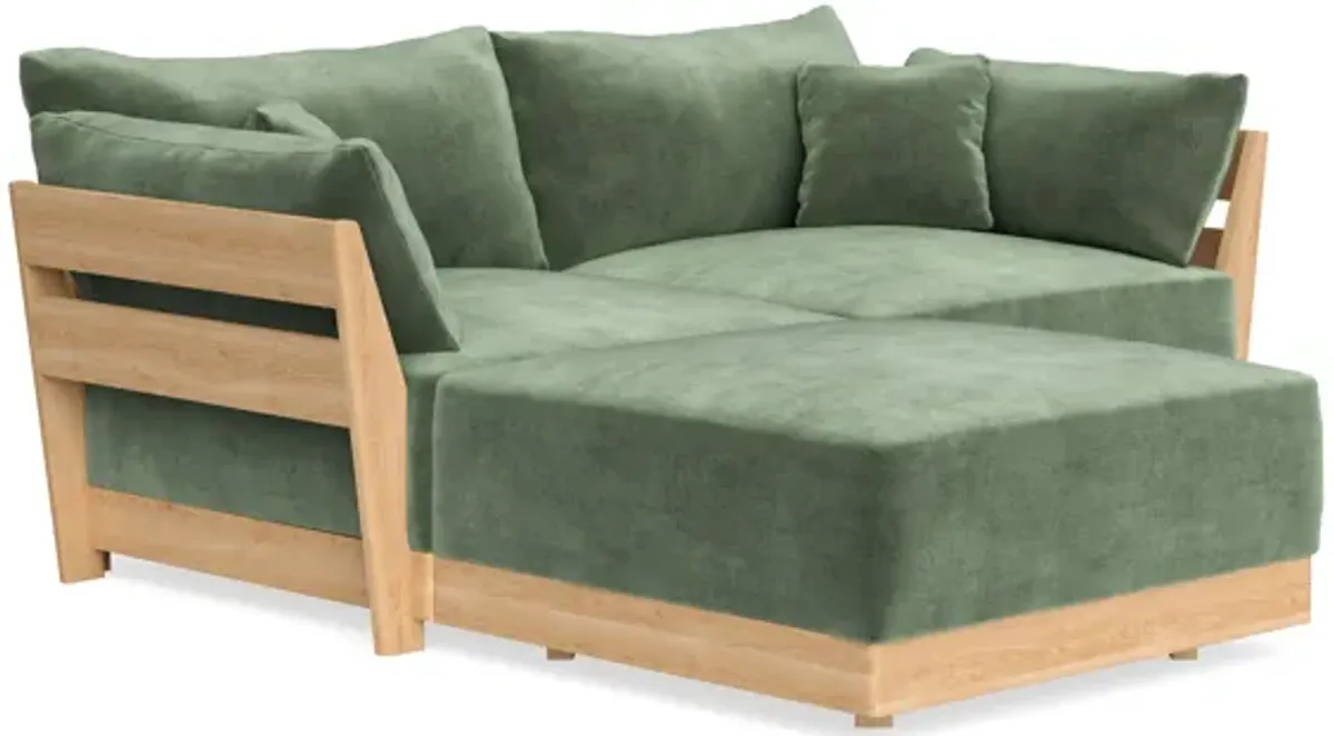 Modular Bondi Latte 2-Seater Sectional in Rosemary | Classic Blend