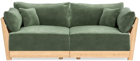 Modular Bondi Latte 2-Seater Sofa in Rosemary | Memory Foam Blend