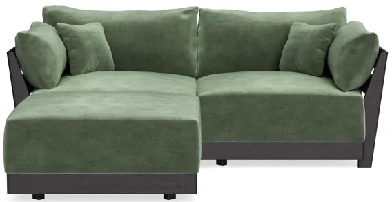 Modular Bondi Black 2-Seater Sectional in Rosemary | Classic Blend