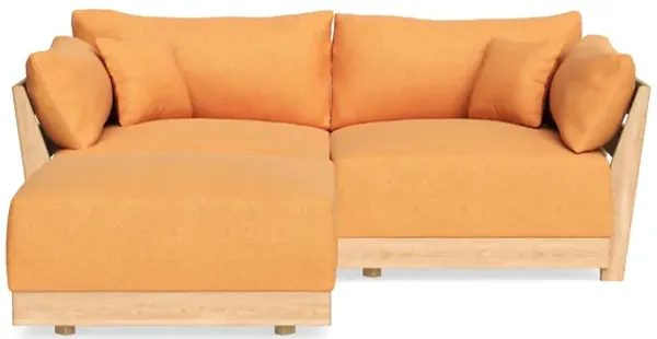 Modular Bondi Latte 2-Seater Sectional in Tangerine | Classic Blend