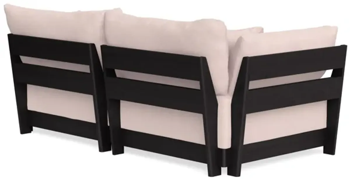 Modular Bondi Black 2-Seater Sofa in Peony | Classic Blend