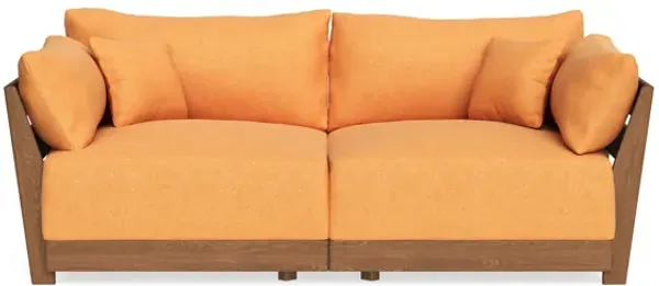 Modular Bondi Espresso 2-Seater Sofa in Tangerine | Memory Foam Blend