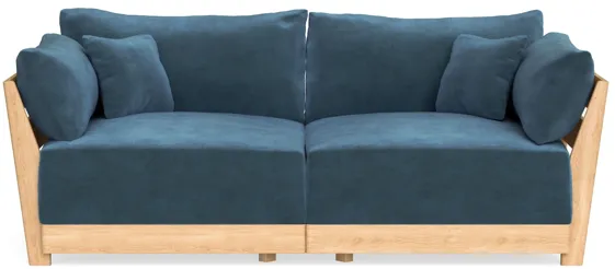 Modular Bondi Latte 2-Seater Sofa in Oxford Blue | Classic Blend
