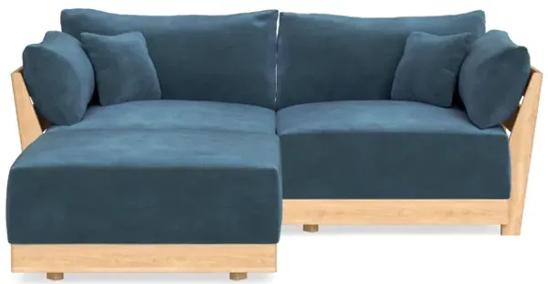 Modular Bondi Latte 2-Seater Sectional in Oxford Blue | Classic Blend
