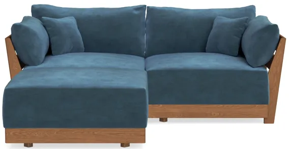 Modular Bondi Espresso 2-Seater Sectional in Oxford Blue | Classic Blend