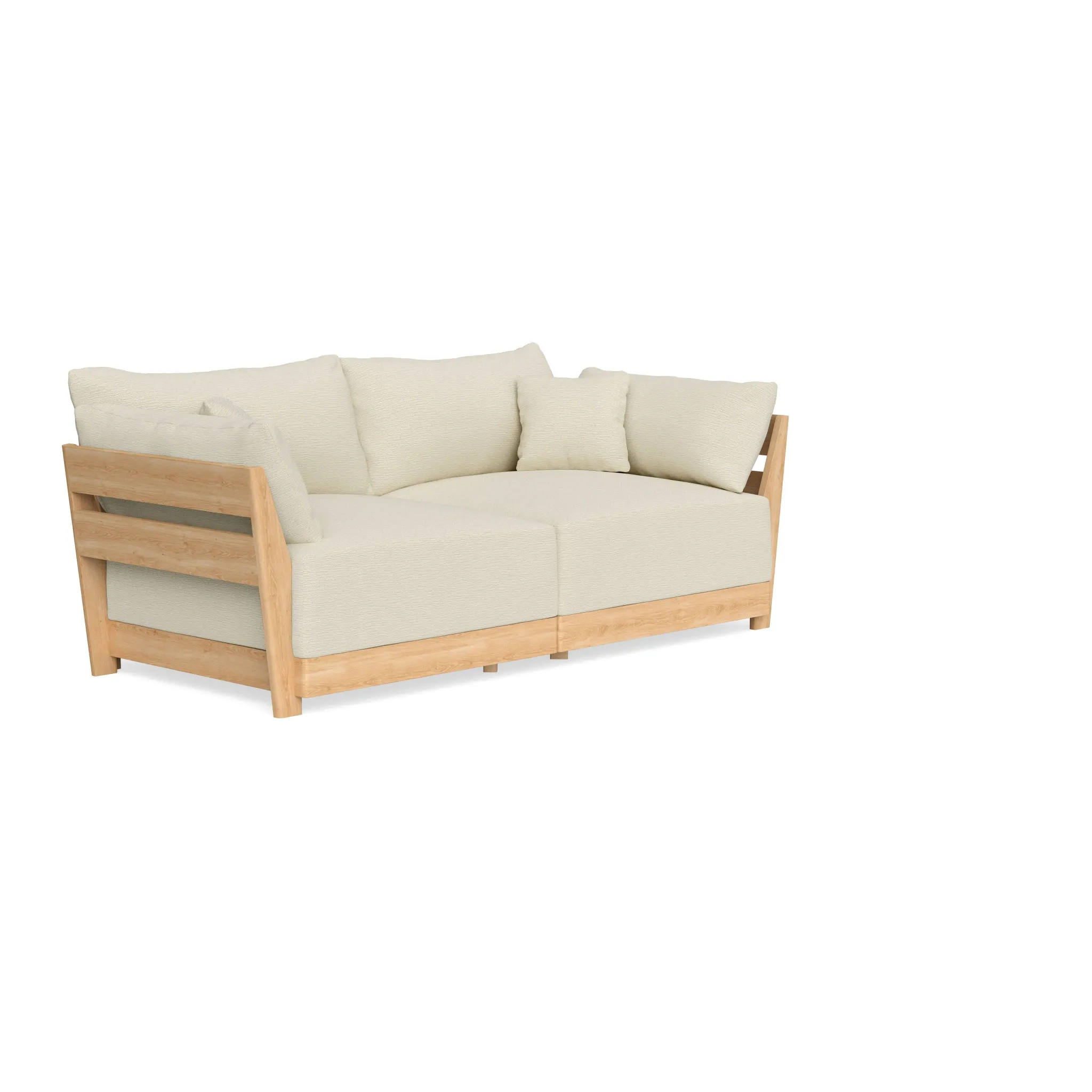 Modular Bondi Latte 2 Seater Sofa In Parchment Memory Foam Blend Inside ...