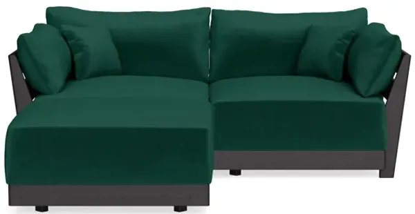 Modular Bondi Black 2-Seater Sectional in Evergreen | Classic Blend