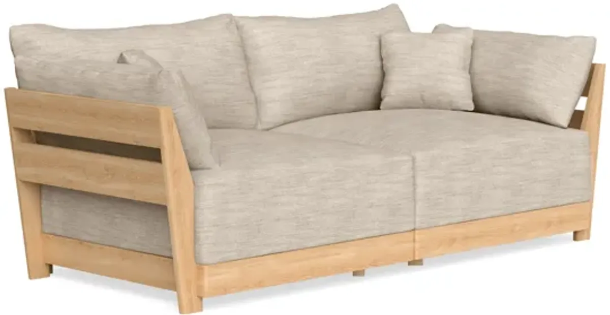 Modular Bondi Latte 2-Seater Sofa in Wheat | Memory Foam Blend