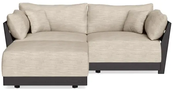 Modular Bondi Black 2-Seater Sectional in Wheat | Classic Blend