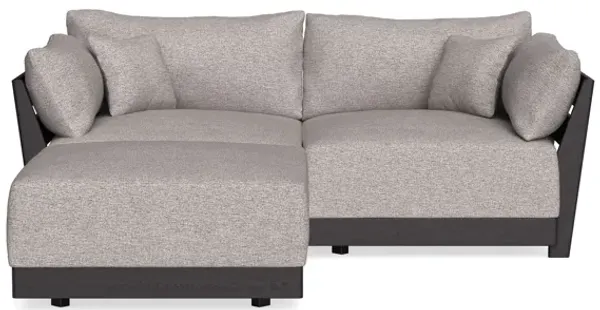 Modular Bondi Black 2-Seater Sectional in Heathered Taupe | Memory Foam Blend