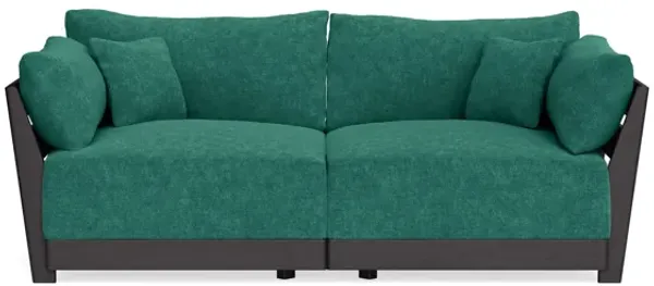 Modular Bondi Black 2-Seater Sofa in Jade Green | Classic Blend