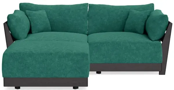 Modular Bondi Black 2-Seater Sectional in Jade Green | Classic Blend