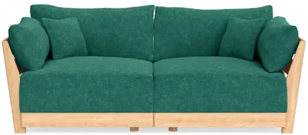 Modular Bondi Latte 2-Seater Sofa in Jade Green | Memory Foam Blend