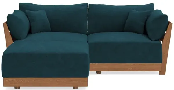 Modular Bondi Espresso 2-Seater Sectional in Indigo | Memory Foam Blend