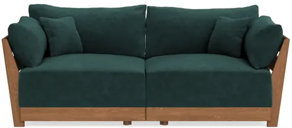 Modular Bondi Espresso 2-Seater Sofa in Harbor Blue | Memory Foam Blend