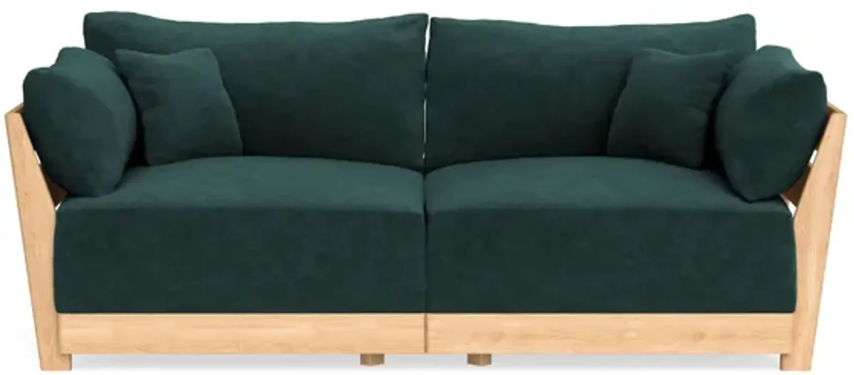 Modular Bondi Latte 2-Seater Sofa in Harbor Blue | Memory Foam Blend