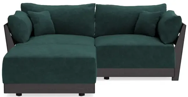 Modular Bondi Black 2-Seater Sectional in Harbor Blue | Classic Blend