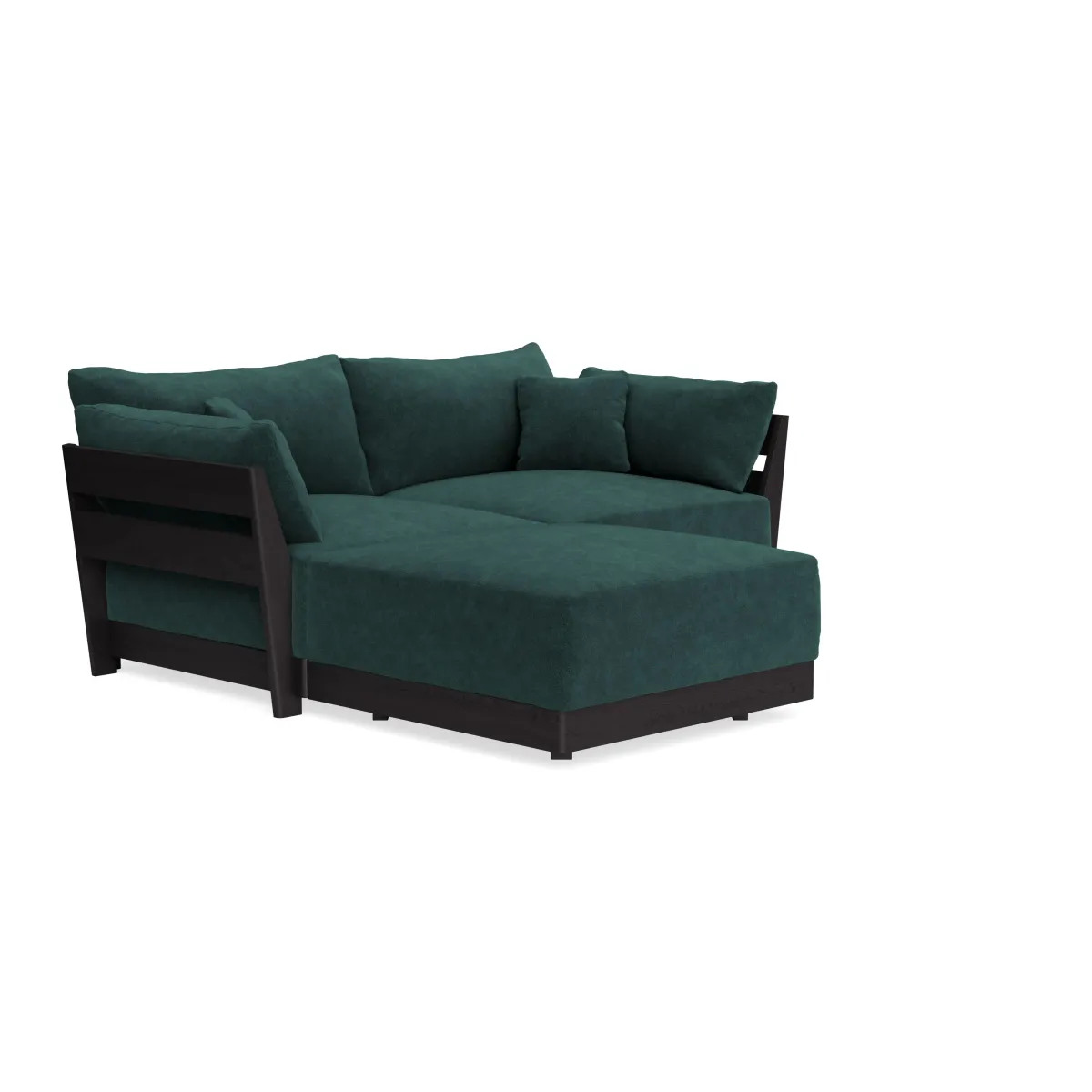 Modular Bondi Black 2-Seater Sectional in Harbor Blue | Memory Foam Blend