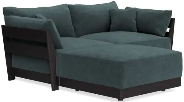 Modular Bondi Black 2-Seater Sectional in Nightfall | Memory Foam Blend
