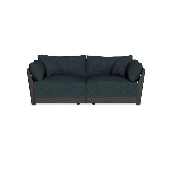 Modular Bondi Black 2-Seater Sofa in Arctic Navy | Classic Blend