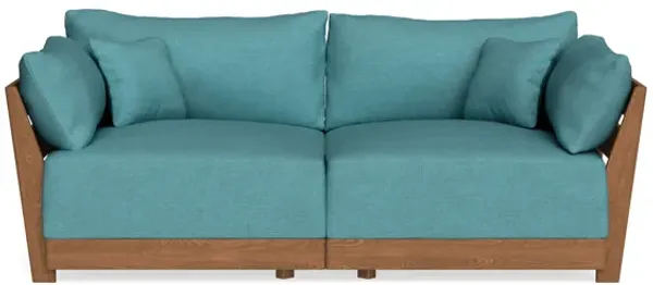 Modular Bondi Espresso 2-Seater Sofa in Blue Lagoon | Memory Foam Blend