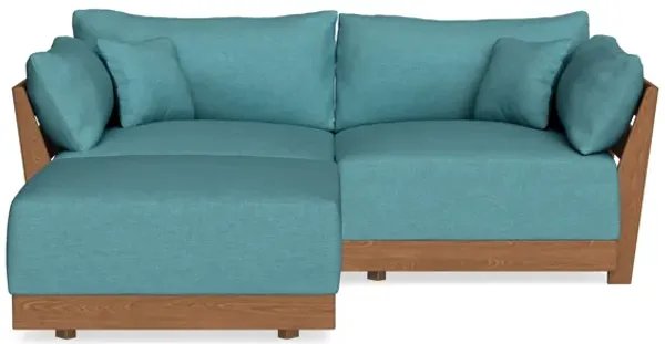 Modular Bondi Espresso 2-Seater Sectional in Blue Lagoon | Classic Blend