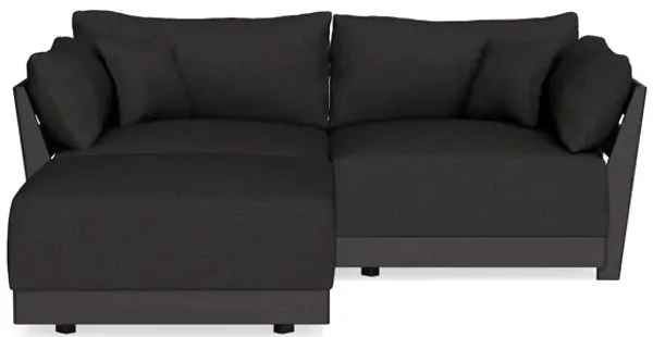 Modular Bondi Black 2-Seater Sectional in Peppercorn | Classic Blend