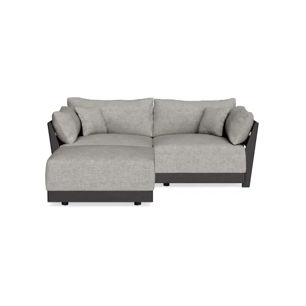 Modular Bondi Black 2-Seater Sectional in Fog | Memory Foam Blend