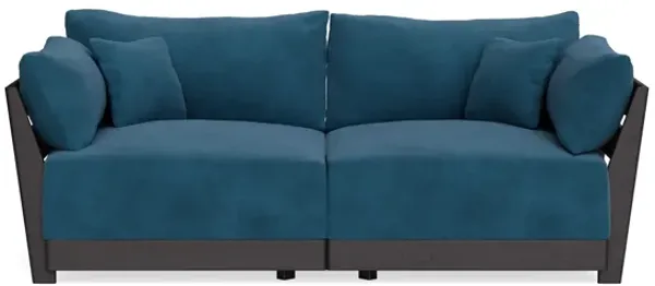 Modular Bondi Black 2-Seater Sofa in Commodore Blue | Classic Blend