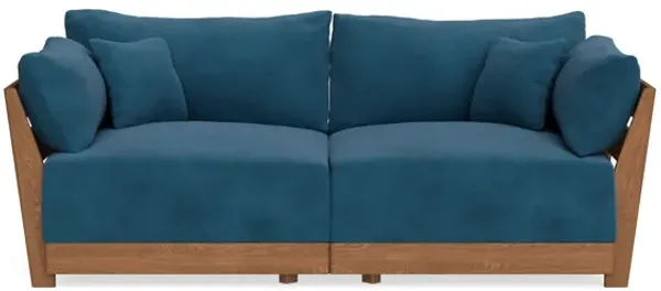 Modular Bondi Espresso 2-Seater Sofa in Commodore Blue | Classic Blend