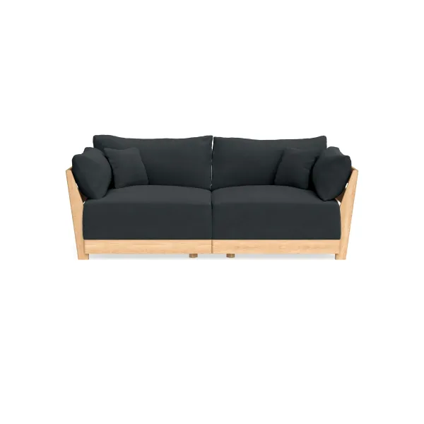 Modular Bondi Latte 2-Seater Sofa in Obsidian | Memory Foam Blend