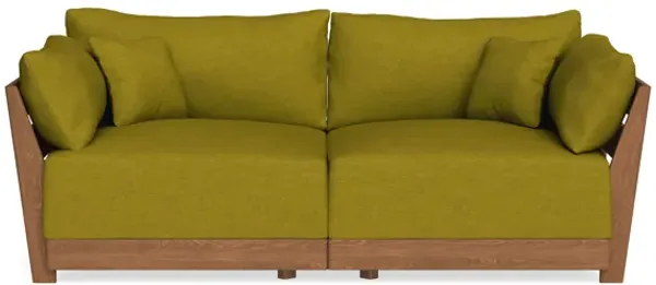 Modular Bondi Espresso 2-Seater Sofa in Olive Green | Memory Foam Blend