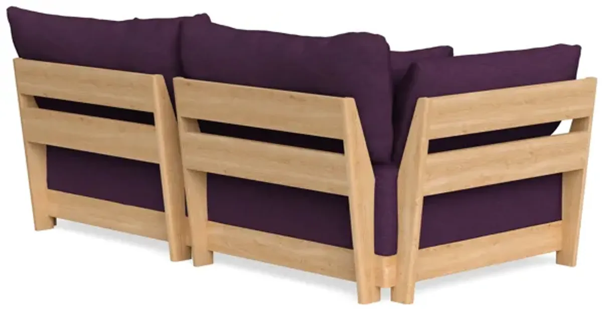 Modular Bondi Latte 2-Seater Sofa in Aubergine | Classic Blend
