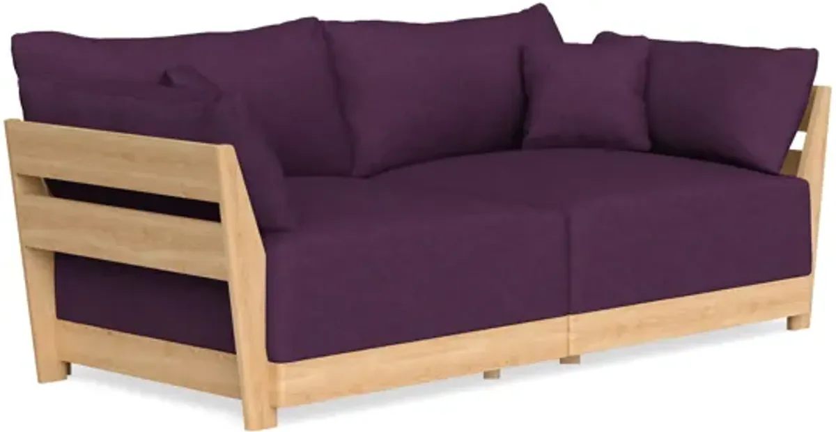 Modular Bondi Latte 2-Seater Sofa in Aubergine | Classic Blend