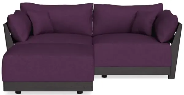 Modular Bondi Black 2-Seater Sectional in Aubergine | Memory Foam Blend