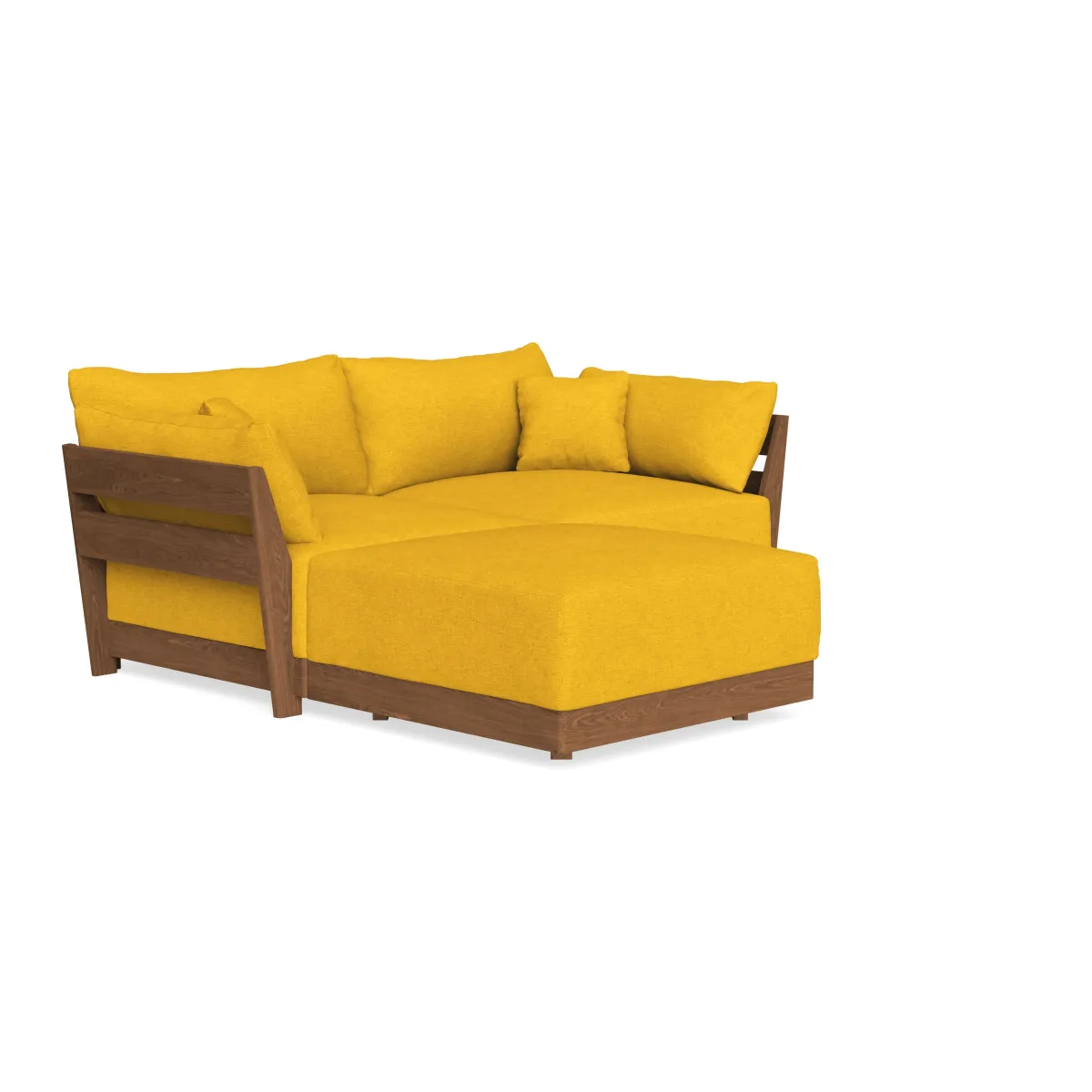 Modular Bondi Espresso 2-Seater Sectional in Sunflower | Memory Foam Blend