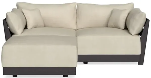 Modular Bondi Black 2-Seater Sectional in Almond | Classic Blend