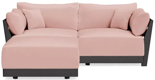 Modular Bondi Black 2-Seater Sectional in Powder Pink | Classic Blend