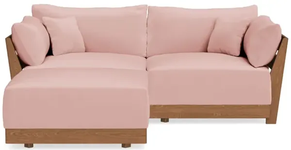 Modular Bondi Espresso 2-Seater Sectional in Powder Pink | Classic Blend