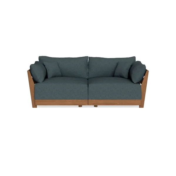 Modular Bondi Espresso 2-Seater Sofa in Ocean Gray | Memory Foam Blend