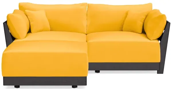Modular Bondi Black 2-Seater Sectional in Marigold | Classic Blend
